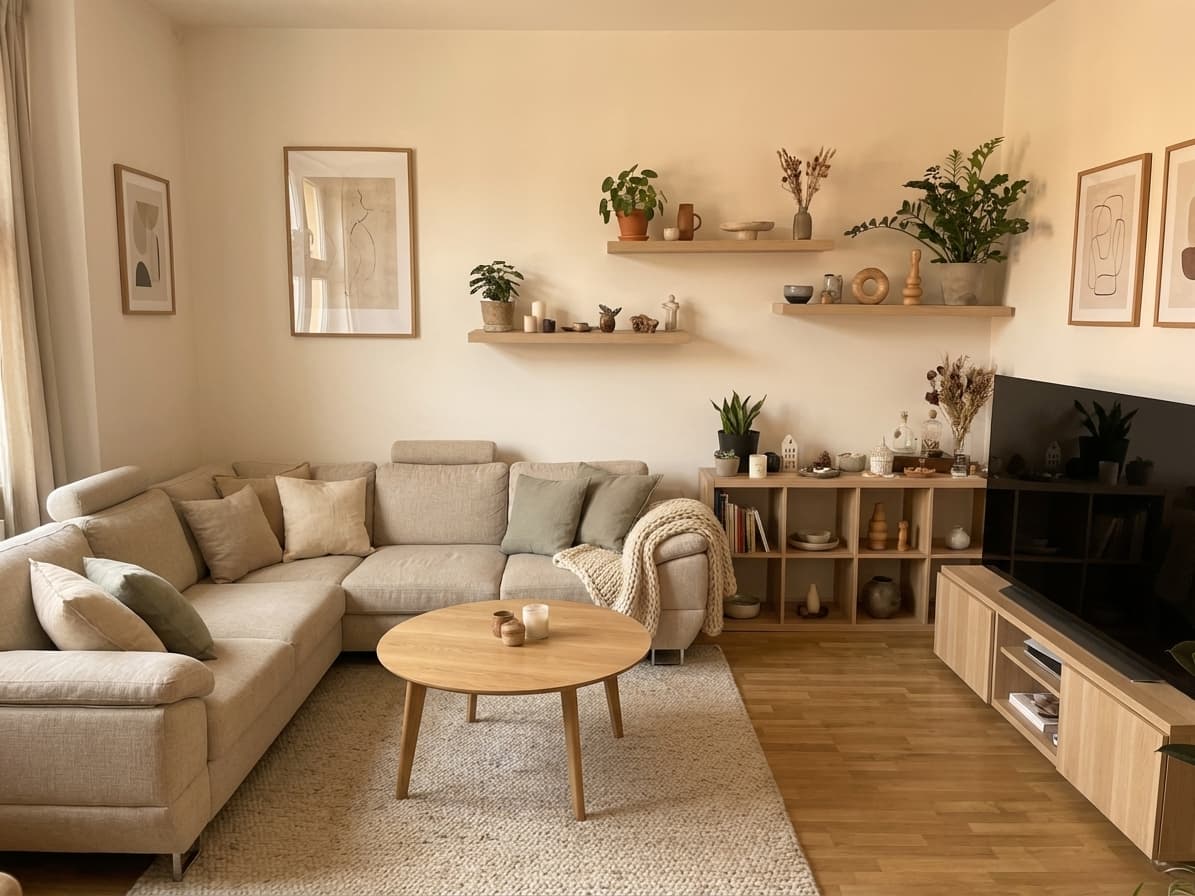 AI virtual room makeover Japandi interior