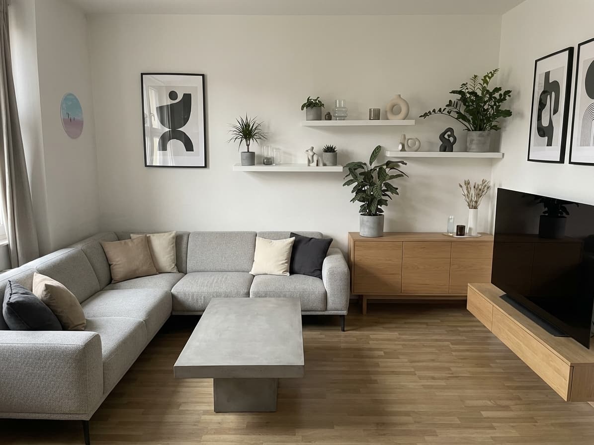 AI virtual room makeover modern bedroom